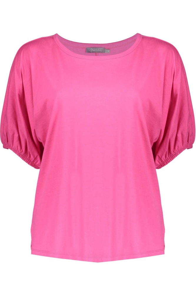 T SHIRT MET POFMOUWEN 52415 41 000445 FUCHSIA